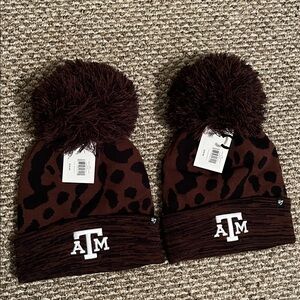 ‘47 Brand Texas A&M Aggies Cacao Cuffed Knit Hats with Pom